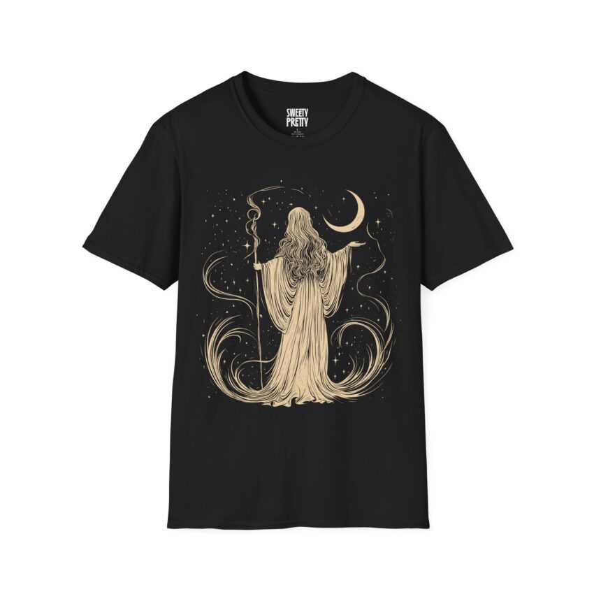 Mystical Sorceress T-Shirt | Unisex Softstyle Tee for Spiritual Vibes, Gift for Witchy Friends, Astrology Lover Apparel, Boho Outfit, [...] - Image 1