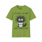 Funny Coffee Lover T-Shirt, It's Fine I'm Fine Tee, Unisex Graphic Shirt, Coffee Art Humor Top, Perfect Gift for Friends - Image 12
