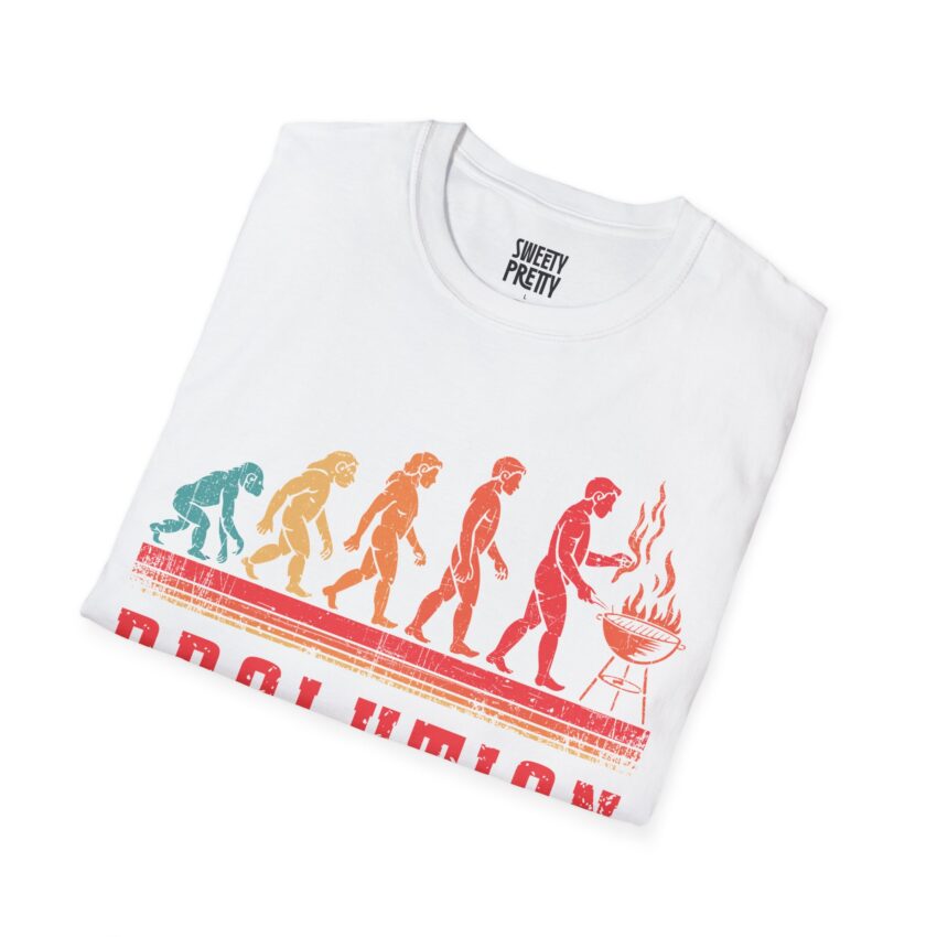 BBQ Evolution Unisex Softstyle T-Shirt, Funny Grill Shirt, BBQ Gift for Men, Summer BBQ Party Tee, Cooking Humor Shirt - Image 2