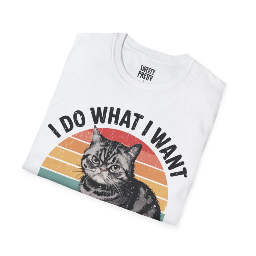 Retro Cat Graphic T-Shirt, Funny Cat Tee, Pet Lover Gift, Unisex Cotton Shirt, Everyday Wear, Cat Mom Humor - Image 2