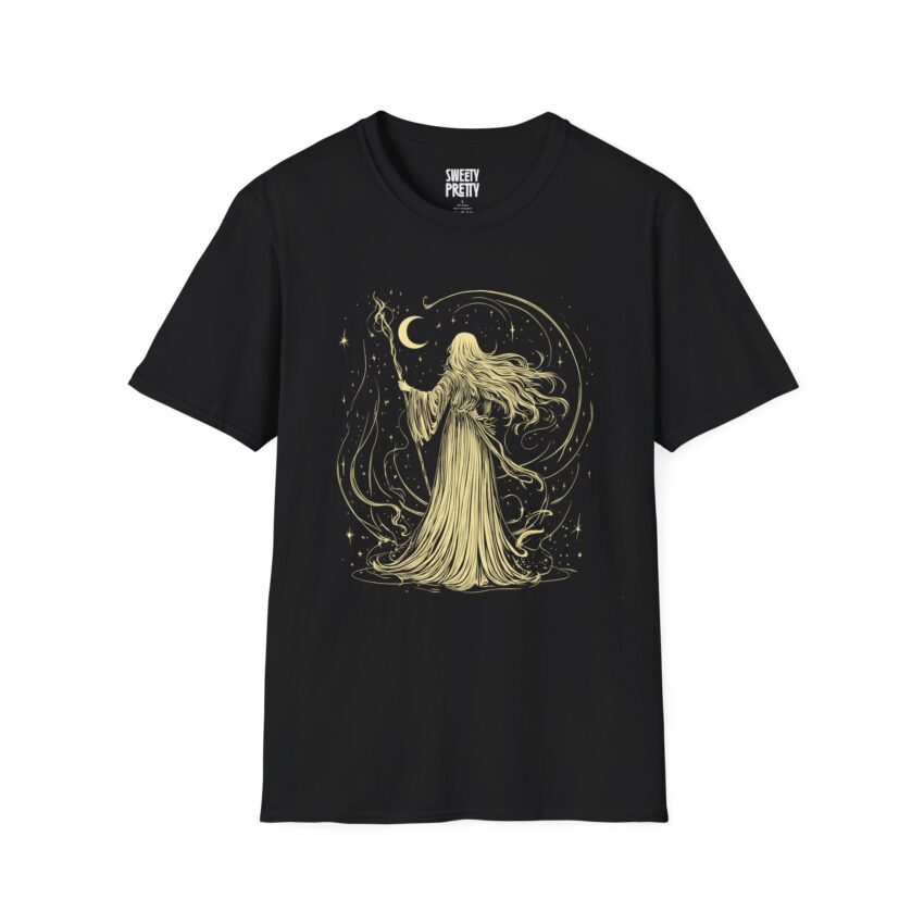 Mystical Moonlight T-Shirt | Unisex Softstyle Tee, Celestial Clothing, Witchy Apparel, Astrology Gift, Cosmic Fashion - Image 1