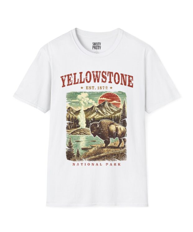 Yellowstone Vintage Graphic T-Shirt, National Park Tee, Outdoor Enthusiast Shirt, Nature Lover Gift, Adventure Wear, Unisex Casual Top