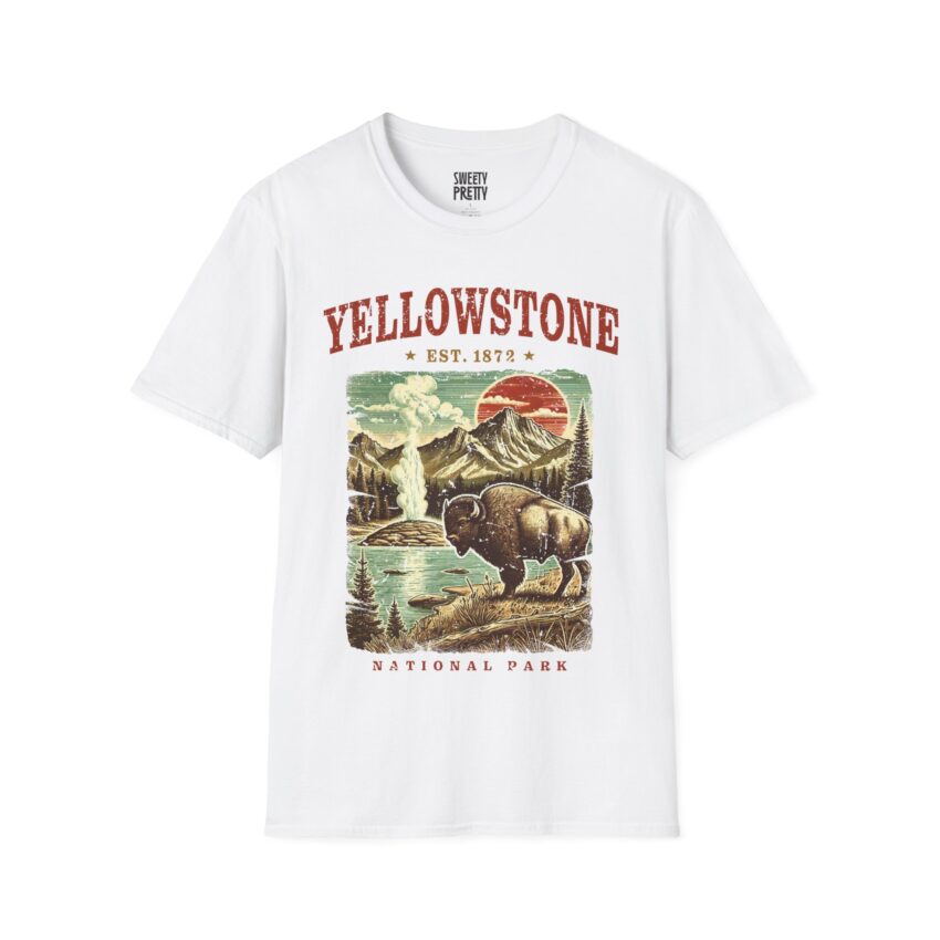 Yellowstone Vintage Graphic T-Shirt, National Park Tee, Outdoor Enthusiast Shirt, Nature Lover Gift, Adventure Wear, Unisex Casual Top - Image 1