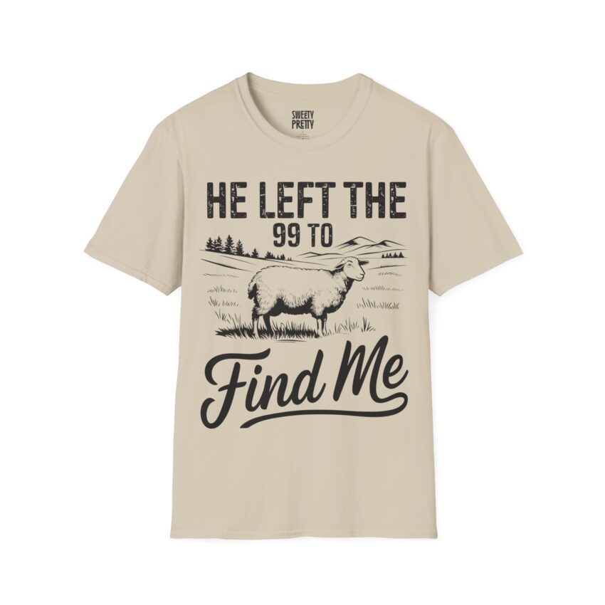 He Left the 99 Unisex Softstyle T-Shirt, Faith-Based Gift, Christian Apparel, Religious Tee, Great for Church & Service - Image 4