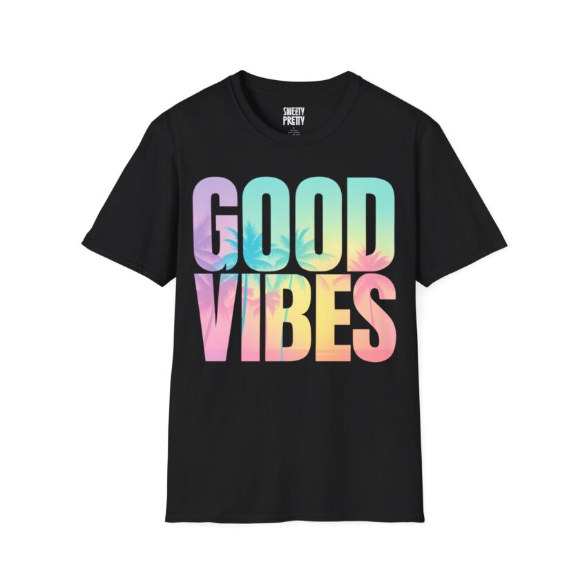 Good Vibes Unisex Softstyle T-Shirt, Summer Tee, Trendy Graphic Shirt, Casual Wear, Gift for Friends, Beachwear - Image 5