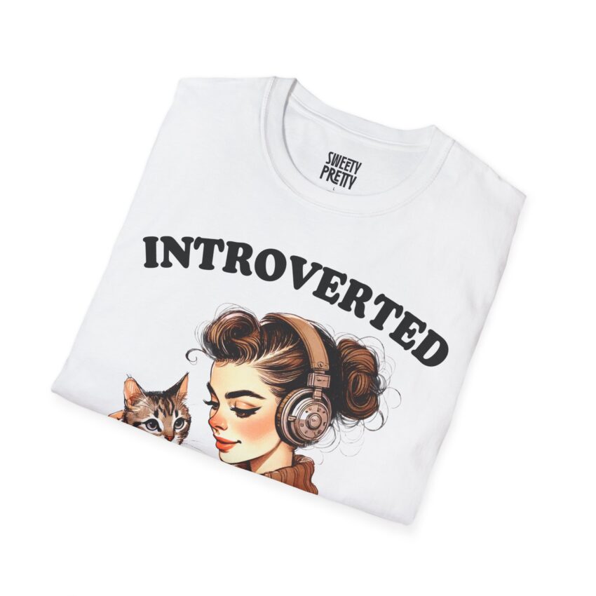 Introverted But Willing to Discuss Cats T-Shirt | Cute Cat Lover Tee, Funny Pet Owner Gift, Cozy Graphic Tee, Introvert Shirt - Image 2
