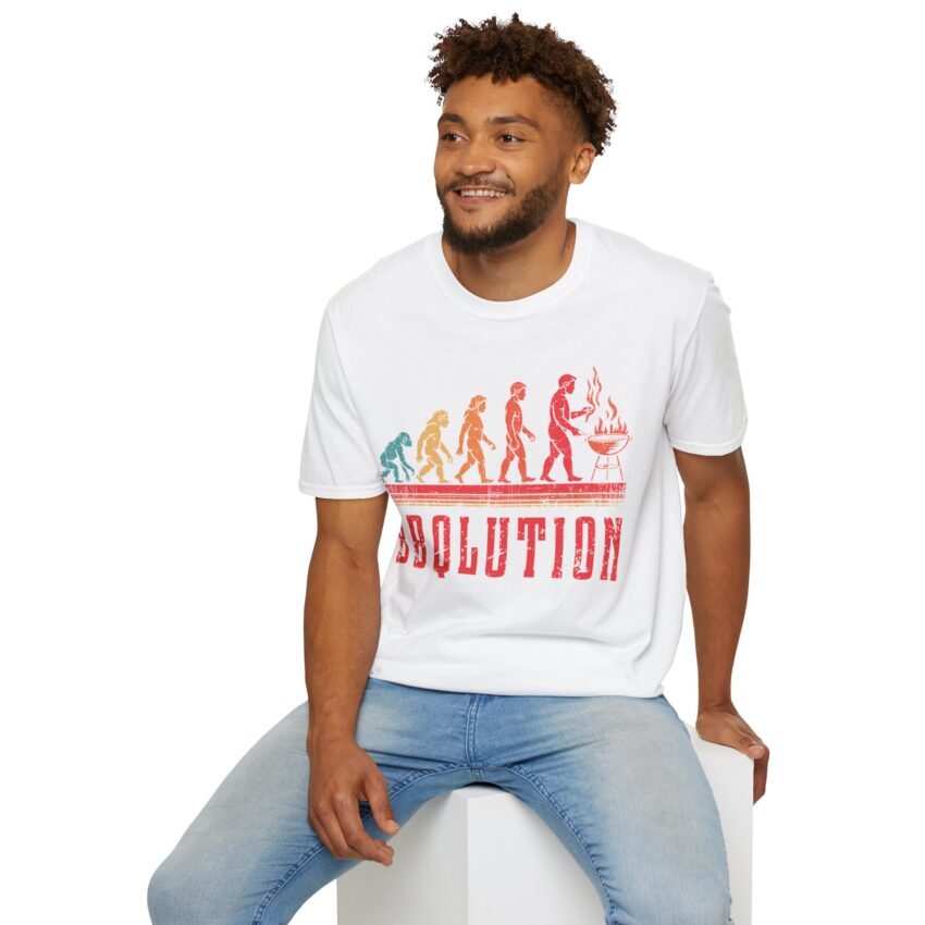 BBQ Evolution Unisex Softstyle T-Shirt, Funny Grill Shirt, BBQ Gift for Men, Summer BBQ Party Tee, Cooking Humor Shirt - Image 4