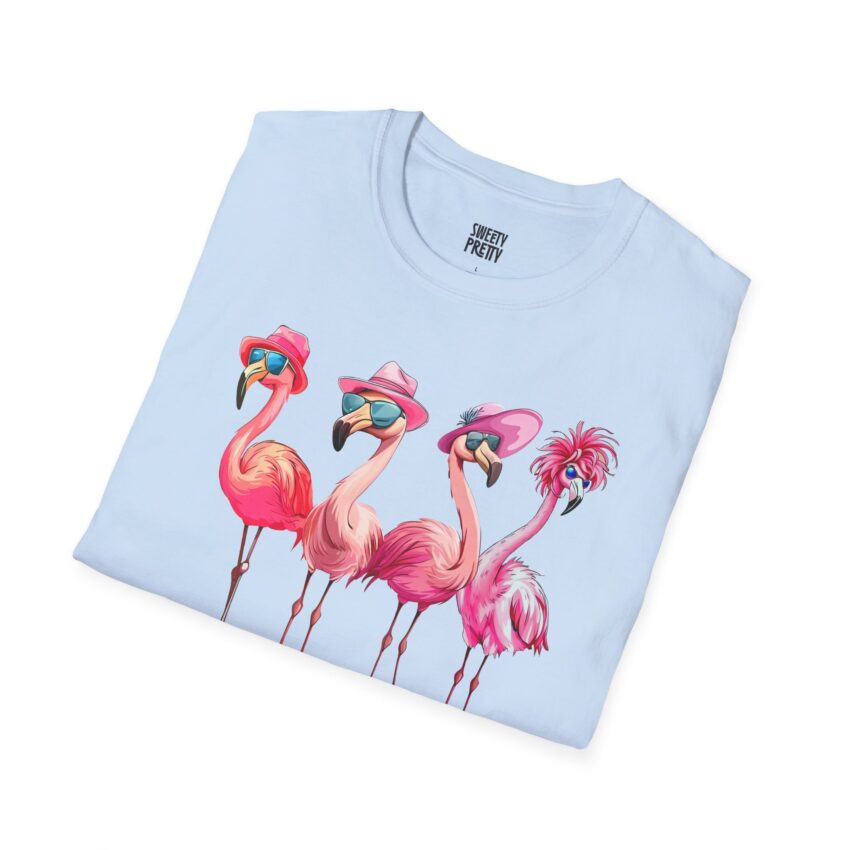 Cute Flamingo Summer Tee, Relaxed Unisex T-Shirt, Vacation Shirt, Gift for Beach Lovers, Summer Party Apparel - Image 9