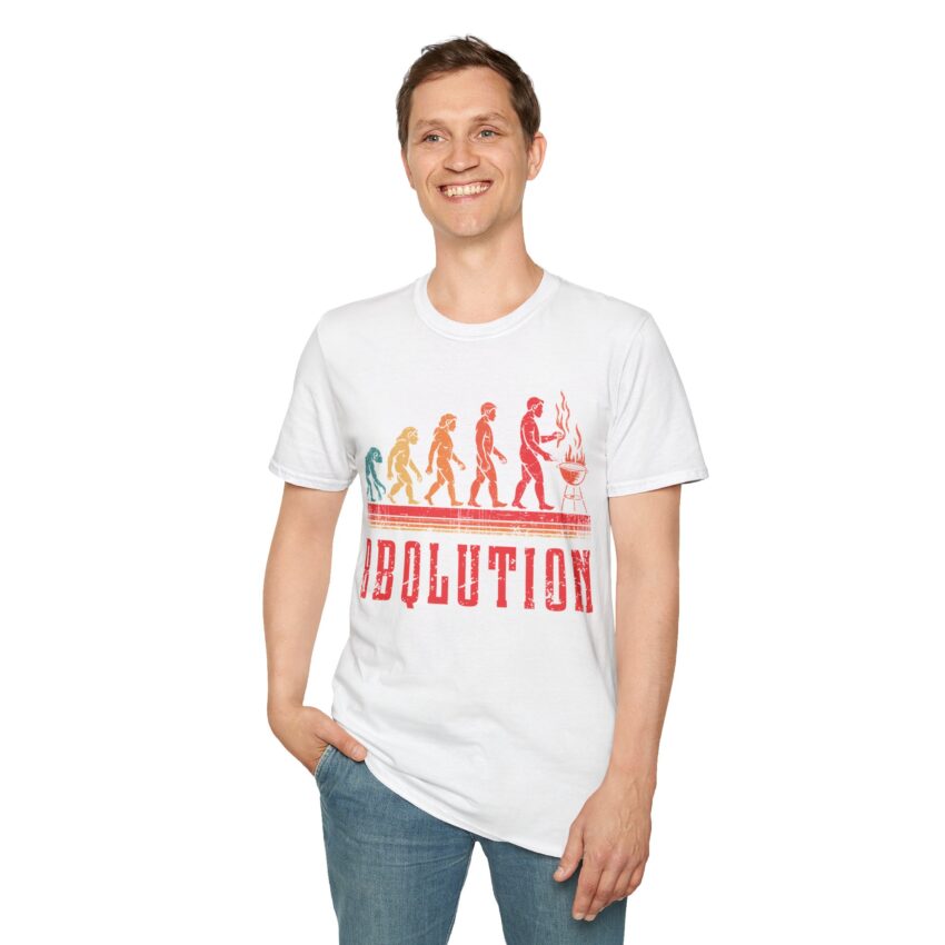 BBQ Evolution Unisex Softstyle T-Shirt, Funny Grill Shirt, BBQ Gift for Men, Summer BBQ Party Tee, Cooking Humor Shirt - Image 3