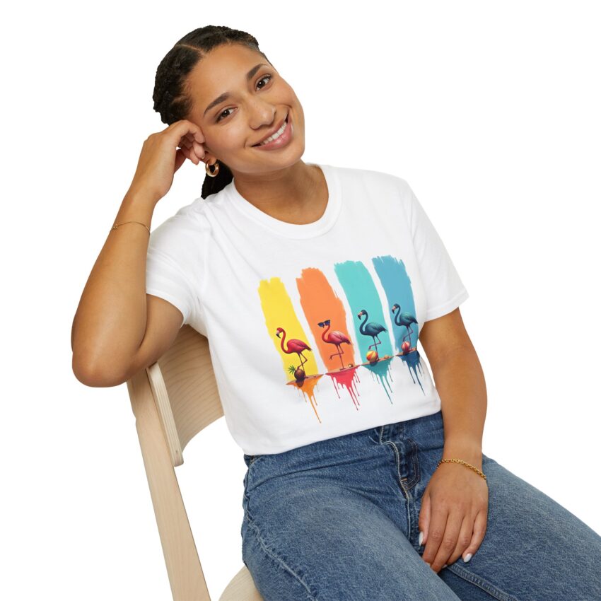 Vibrant Flamingo T-Shirt, Unisex Graphic Tee for Summer, Beach Vibes, Tropical Fun, Perfect Gift for Bird Lovers - Image 4
