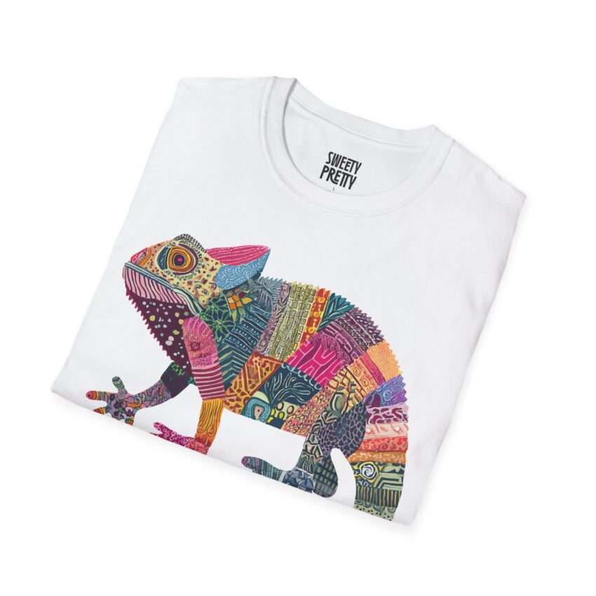 Colorful Chameleon Unisex Softstyle T-Shirt, Casual Wear, Unique Graphic Tee, Summer Fashion, Gift for Animal Lovers - Image 2