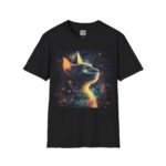 Cosmic Cat Unisex T-Shirt, Artistic Cat Tee, Cat Lover Gift, Unique Fashion Shirt, Galaxy Cat Art Tee, Cute Pet Apparel