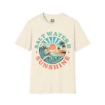 Unisex Softstyle T-Shirt with 'Salt Water & Sunshine' Design for Beach Lovers, Casual Summer Wear, Gift for Ocean Enthusiasts, Travel [...] - Image 4