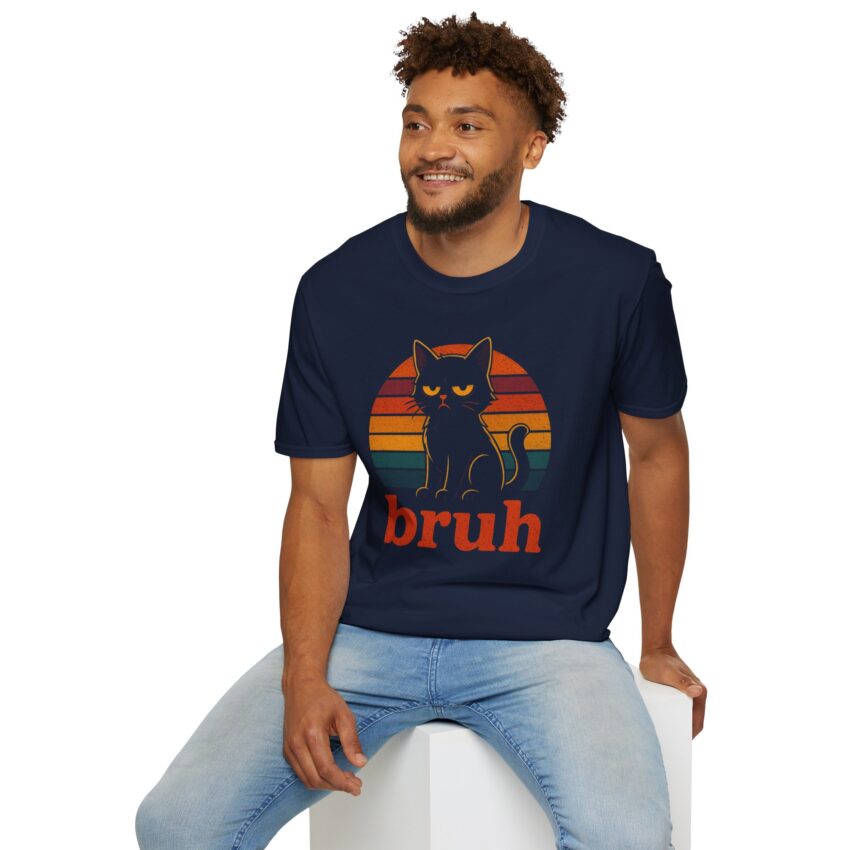 Retro Cat Bruh Unisex T-Shirt, Funny Gift, Pet Lover Apparel, Vintage Graphic Tee, Unique Birthday Present, Casual Wear - Image 13
