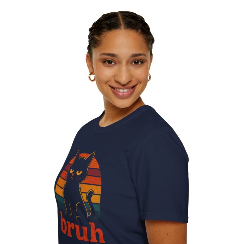 Retro Cat Bruh Unisex T-Shirt, Funny Gift, Pet Lover Apparel, Vintage Graphic Tee, Unique Birthday Present, Casual Wear - Image 14