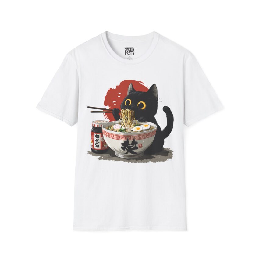 Cat Ramen Unisex T-Shirt, Cute Cat Shirt, Japanese Cat Tee, Foodie Gift, Animal Lover Apparel, Funny T-Shirt for Cat Lovers - Image 1