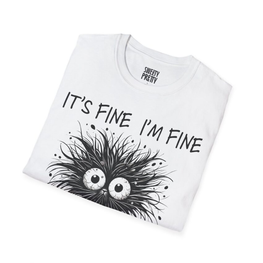 Funny Coffee Lover T-Shirt, It's Fine I'm Fine Tee, Unisex Graphic Shirt, Coffee Art Humor Top, Perfect Gift for Friends - Image 2