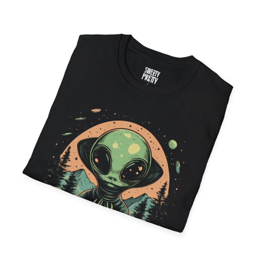 Whimsical Alien T-Shirt, Cute Graphic Tee, Unisex Softstyle, Gift for Sci-Fi Lovers, Perfect for Festivals and Everyday Wear - Image 2