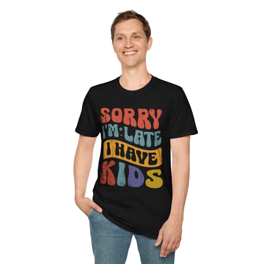 Funny Mom T-Shirt, Sorry I'm Late Graphic Tee, Gifts for Moms, Quirky Parenting Humor Shirt, Casual Everyday Style - Image 11