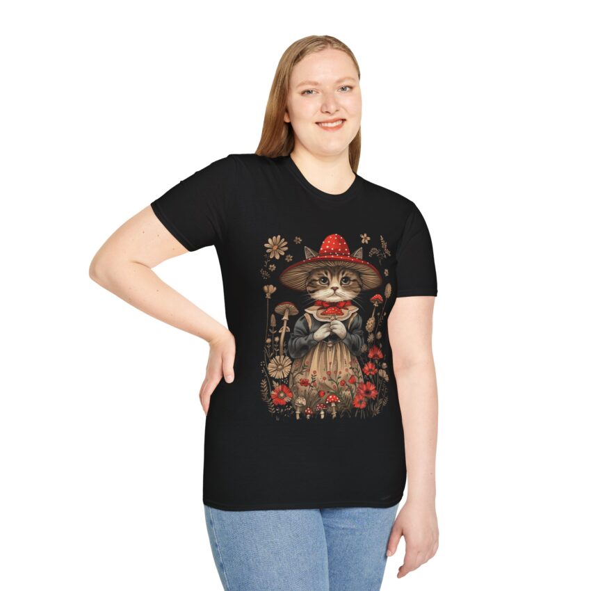 Cat Lover's Garden T-Shirt, Cute Cat Shirt, Floral Cat Tee, Gift for Cat Moms, Animal Lovers Fashion - Image 3
