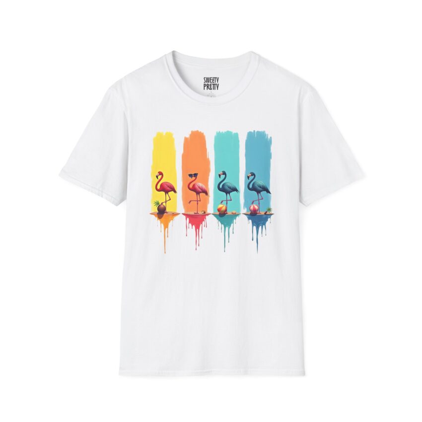Vibrant Flamingo T-Shirt, Unisex Graphic Tee for Summer, Beach Vibes, Tropical Fun, Perfect Gift for Bird Lovers - Image 1