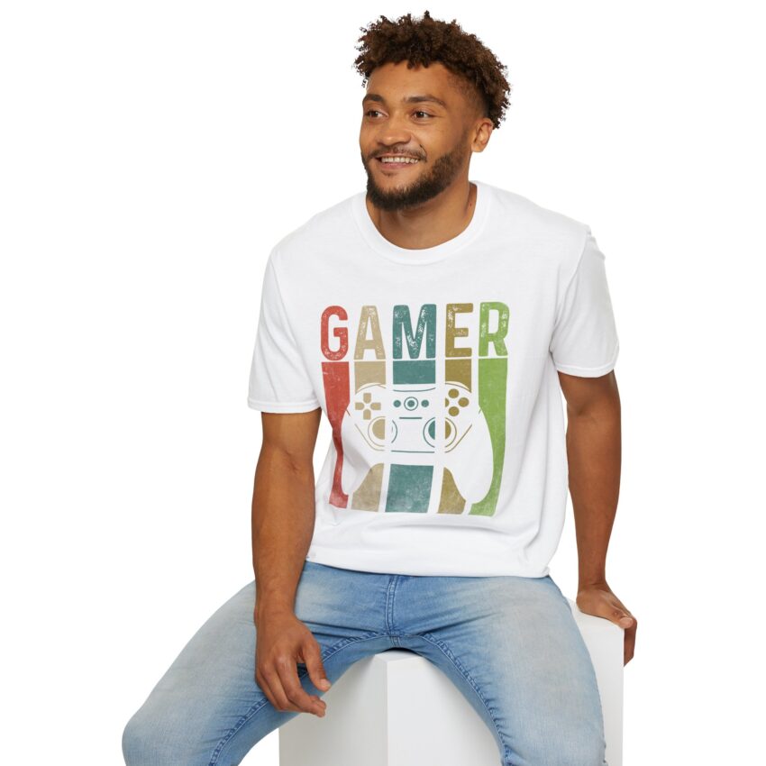 Gamer Unisex Softstyle T-Shirt, Casual Gift for Gamers, Fun Graphic Tee, Perfect Birthday Gift, Game Night Apparel, Gaming Enthusiast Shirt - Image 4