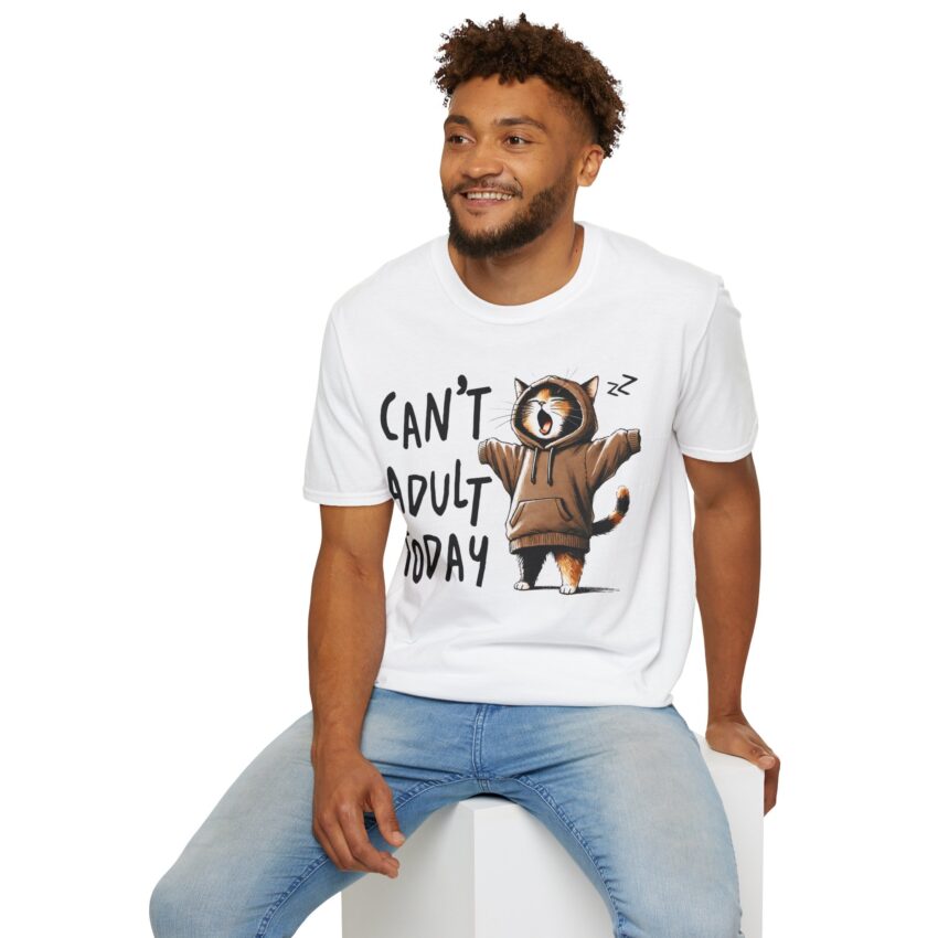 Funny Cat Graphic Tee, Can't Adult Today T-Shirt, Humorous Gift, Unisex Casual Wear, Pet Lover Apparel, Birthday Gift - Image 4