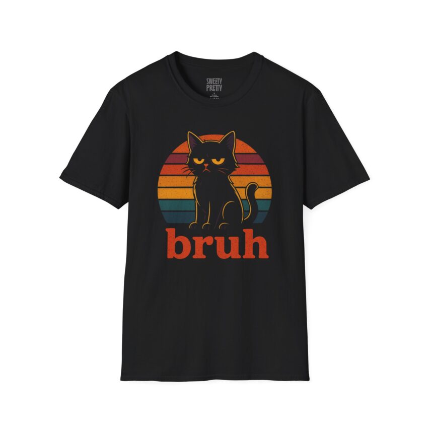 Retro Cat Bruh Unisex T-Shirt, Funny Gift, Pet Lover Apparel, Vintage Graphic Tee, Unique Birthday Present, Casual Wear - Image 1