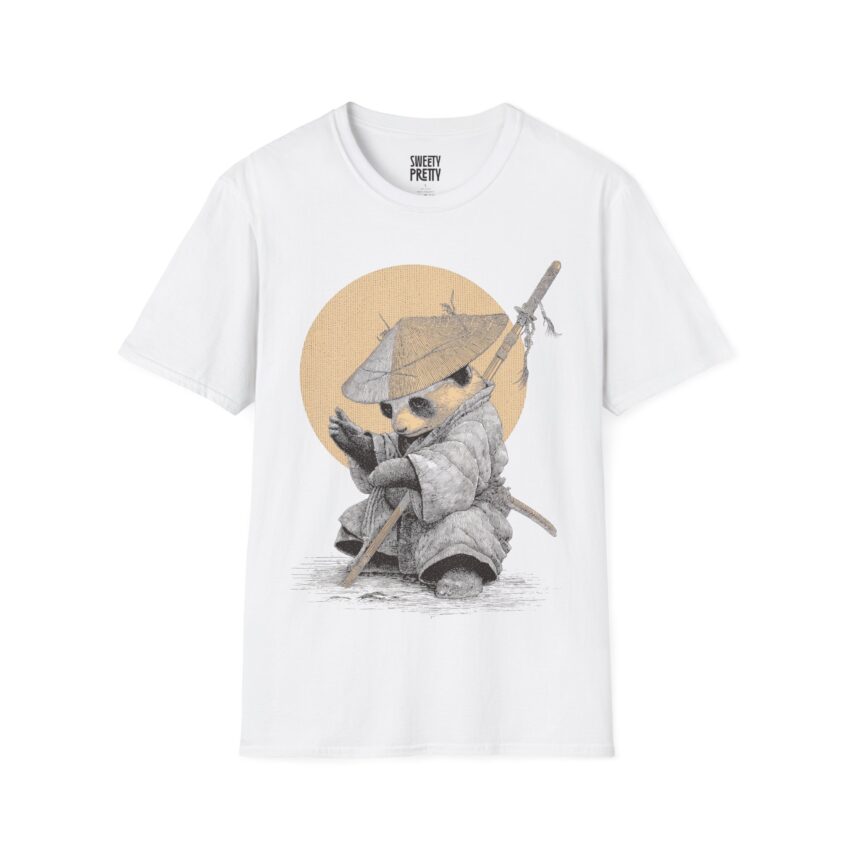 Cute Panda Warrior Unisex Softstyle T-Shirt | Fun Graphic Tee for Animal Lovers, Gifts for Birthdays and Holidays, Casual Wear - Image 1