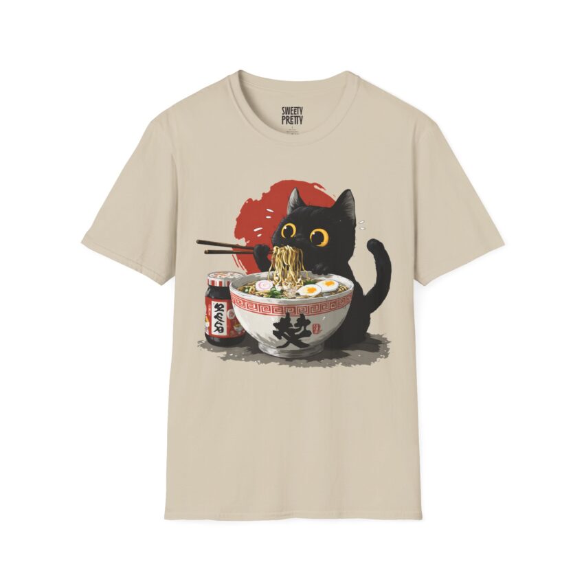 Cat Ramen Unisex T-Shirt, Cute Cat Shirt, Japanese Cat Tee, Foodie Gift, Animal Lover Apparel, Funny T-Shirt for Cat Lovers - Image 6