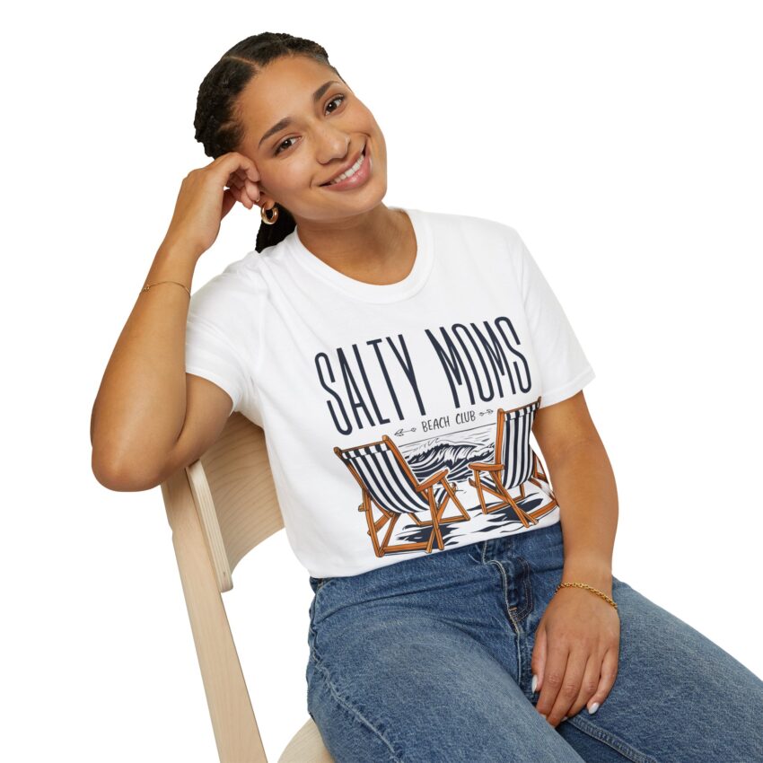 Salty Moms Beach Club T-Shirt, Summer Vibes Tee, Perfect Gift for Moms, Beach Lovers Apparel, Fun Vacation Shirt, Pool Party Outfit - Image 3