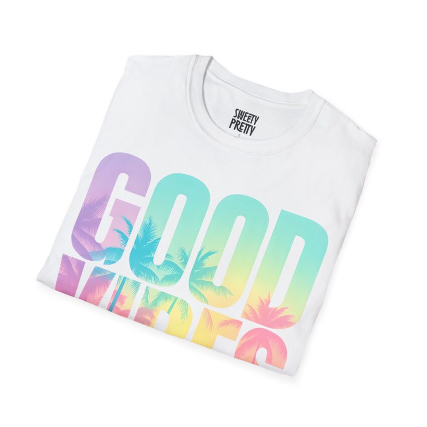 Good Vibes Unisex Softstyle T-Shirt, Summer Tee, Trendy Graphic Shirt, Casual Wear, Gift for Friends, Beachwear - Image 2