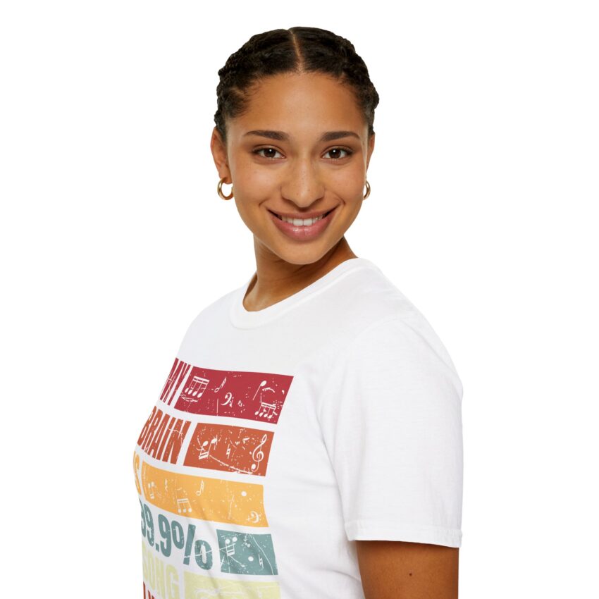 My Brain is 99.9% Song Lyrics Unisex T-Shirt, Music Lover Gift, Funny Tee, Casual Wear, Birthday Present, Music Themed Apparel - Image 5