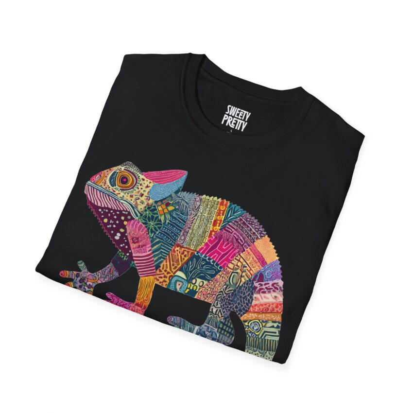 Colorful Chameleon Unisex Softstyle T-Shirt, Casual Wear, Unique Graphic Tee, Summer Fashion, Gift for Animal Lovers - Image 4