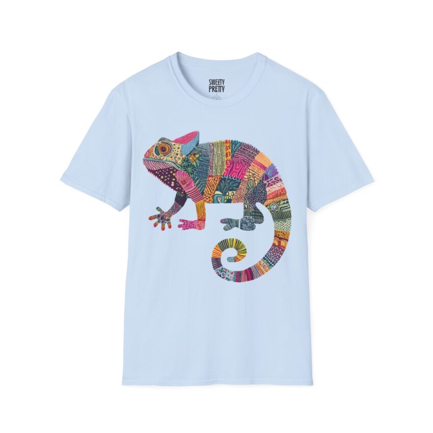 Colorful Chameleon Unisex Softstyle T-Shirt, Casual Wear, Unique Graphic Tee, Summer Fashion, Gift for Animal Lovers - Image 11