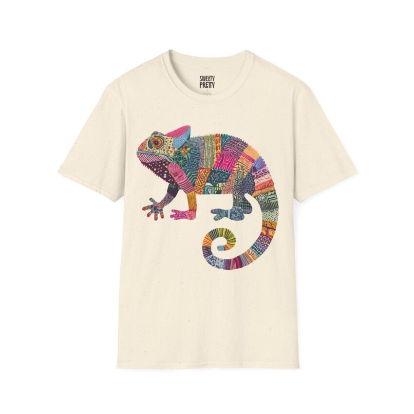 Colorful Chameleon Unisex Softstyle T-Shirt, Casual Wear, Unique Graphic Tee, Summer Fashion, Gift for Animal Lovers - Image 9