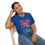 Beach Vibe Unisex Softstyle T-Shirt | Sun, Salt, Sand Design | Casual Summer Tee for Beach Lovers, Gifts, Vacations, Everyday Wear, [...] - Image 16