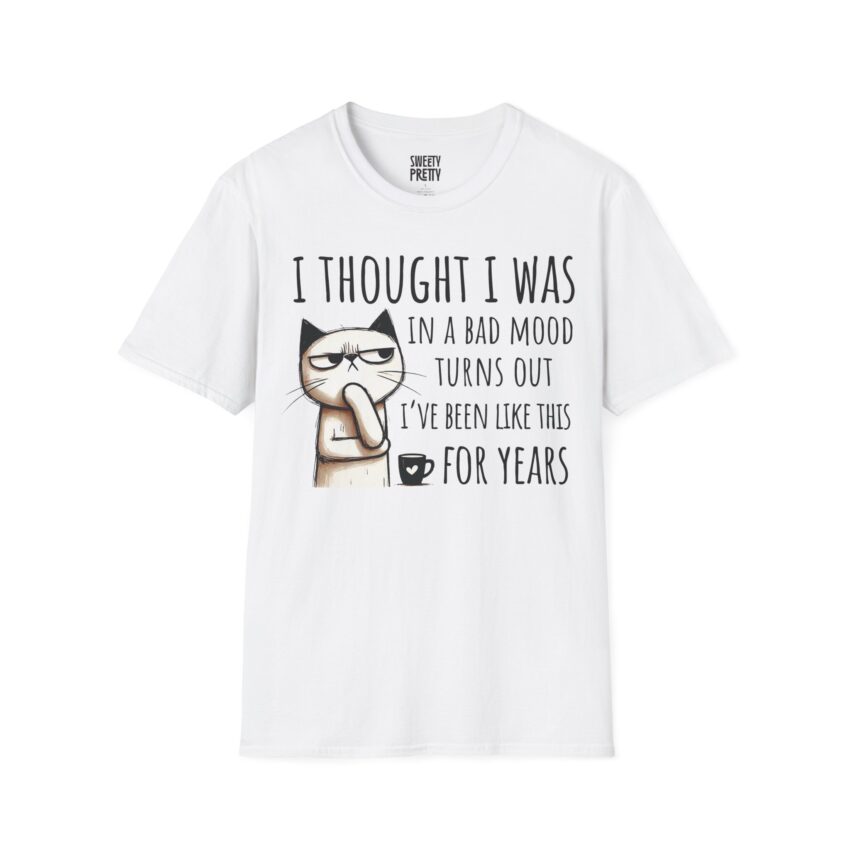 Funny Mood Cat T-Shirt, Cat Lover Gift, Humor Tee, Unisex Shirt, Casual Wear, Birthday Present, Everyday Humor - Image 1