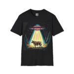 Cow Abduction Graphic T-Shirt, Alien Shirt, Funny Gift for Cow Lovers, Unisex Tee, Farm Life Apparel, Unique Casual Wear