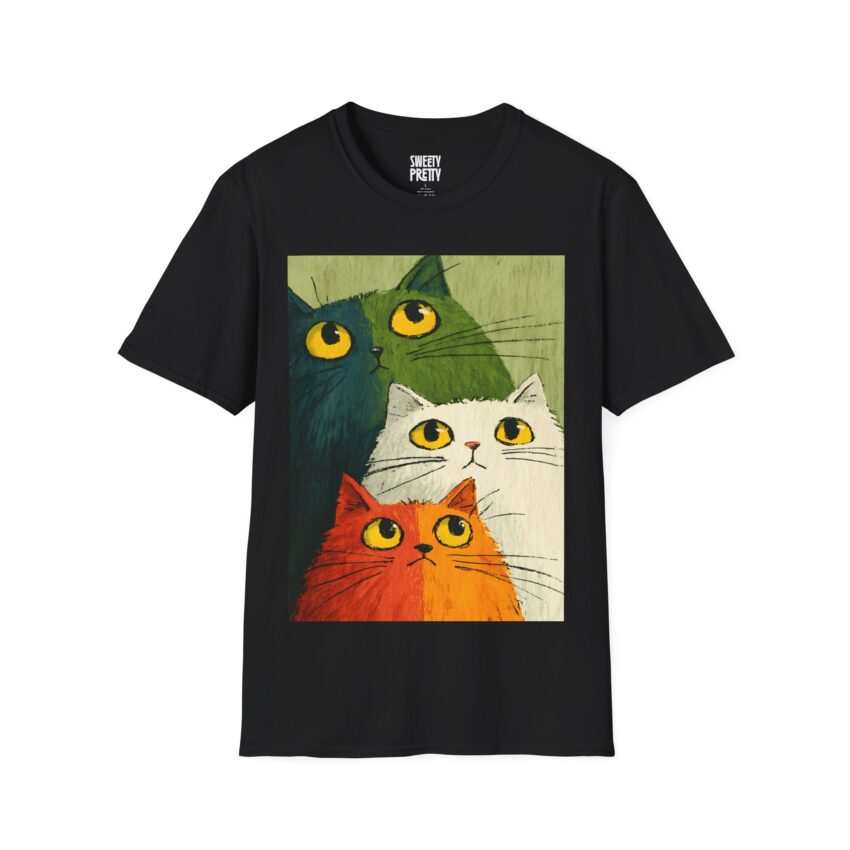 Colorful Cat Lovers Unisex T-Shirt | Fun Kitty Art Tee for Pet Owners, Cat Birthday Gift, Animal Lover Apparel - Image 5