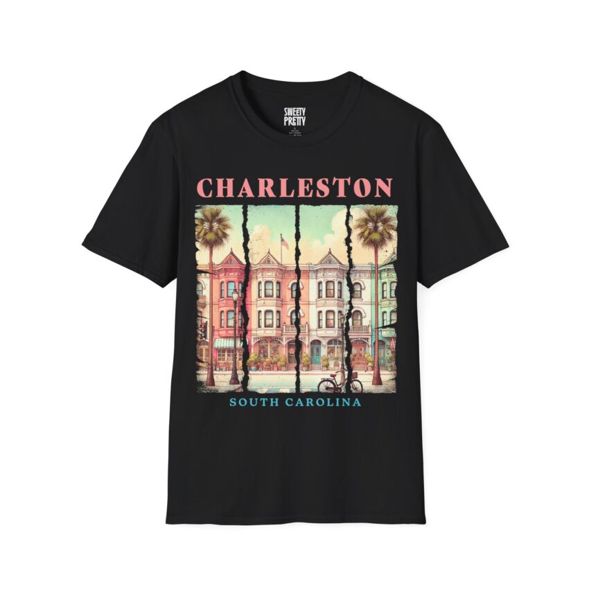 Charleston Vintage Graphic T-Shirt - Softstyle Tee, Summer Fashion, Travel Gift, Beachwear, Souvenir Shirt - Image 5