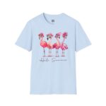 Cute Flamingo Summer Tee, Relaxed Unisex T-Shirt, Vacation Shirt, Gift for Beach Lovers, Summer Party Apparel - Image 8