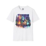 Cozy Camping Tee, Unisex Softstyle T-Shirt for Nature Lovers, Outdoor Adventure Shirt, Festival Outing Attire, Gift for Hikers