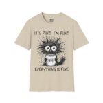Funny Coffee Lover T-Shirt, It's Fine I'm Fine Tee, Unisex Graphic Shirt, Coffee Art Humor Top, Perfect Gift for Friends - Image 4