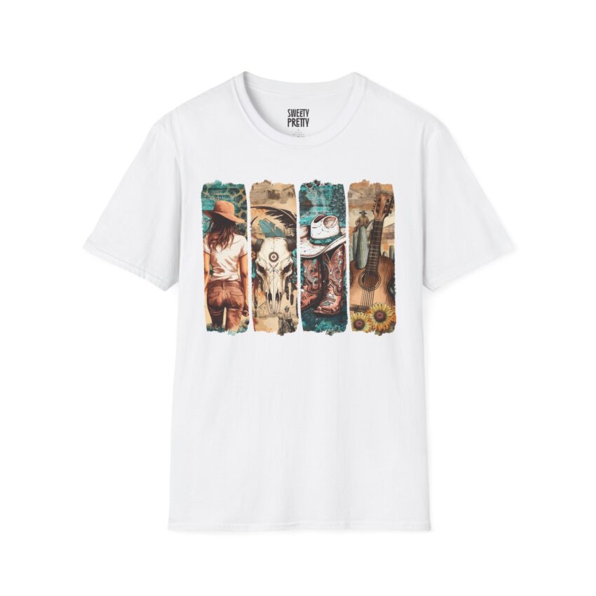 Bohemian Vibes Unisex Softstyle T-Shirt, Artistic Graphic Tee, Casual Wear, Summer Fashion, Unique Gift for Music Lovers - Image 1