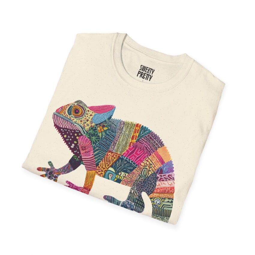 Colorful Chameleon Unisex Softstyle T-Shirt, Casual Wear, Unique Graphic Tee, Summer Fashion, Gift for Animal Lovers - Image 10