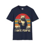 Casual Graphic Tee with Bear Design - "I Hate People" | Unisex Fun Shirt, Gift for Beer Lovers, Trendy Animal Theme, Relaxed Fit - Image 7