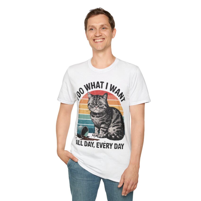 Retro Cat Graphic T-Shirt, Funny Cat Tee, Pet Lover Gift, Unisex Cotton Shirt, Everyday Wear, Cat Mom Humor - Image 4