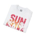 Beach Vibe Unisex Softstyle T-Shirt | Sun, Salt, Sand Design | Casual Summer Tee for Beach Lovers, Gifts, Vacations, Everyday Wear, [...] - Image 4