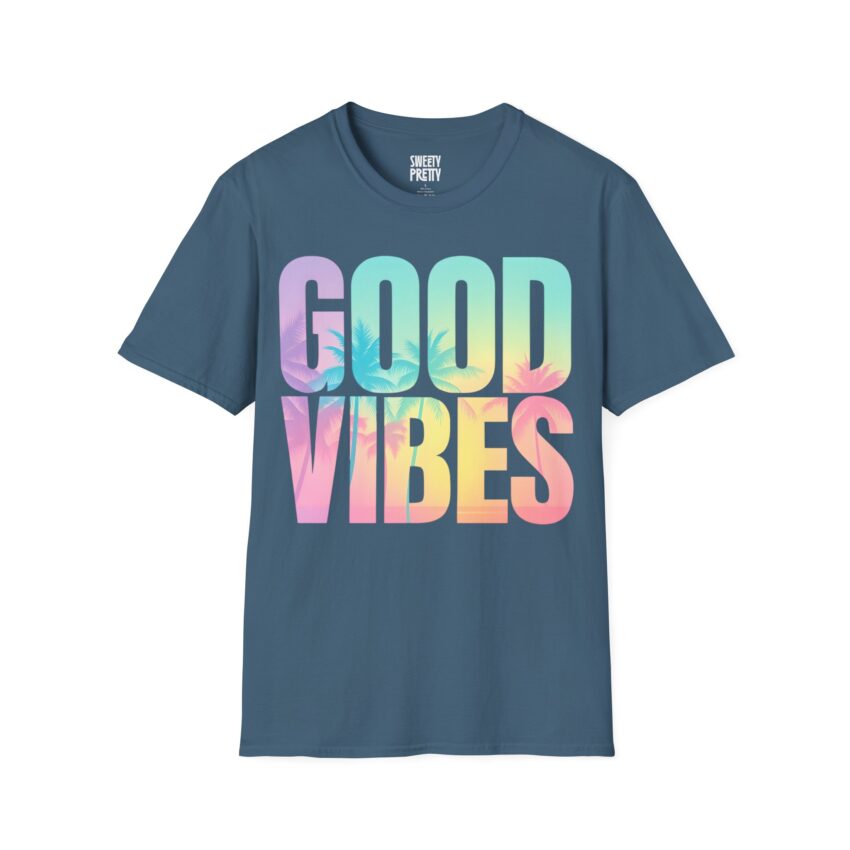 Good Vibes Unisex Softstyle T-Shirt, Summer Tee, Trendy Graphic Shirt, Casual Wear, Gift for Friends, Beachwear - Image 8